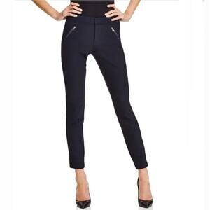 Rebecca Taylor NWT Ava Straight Leg Trouser Pant Side Zippers in Navy // 00